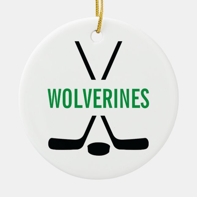 Décoration En Céramique Bâtons de hockey personnalisés (Devant)