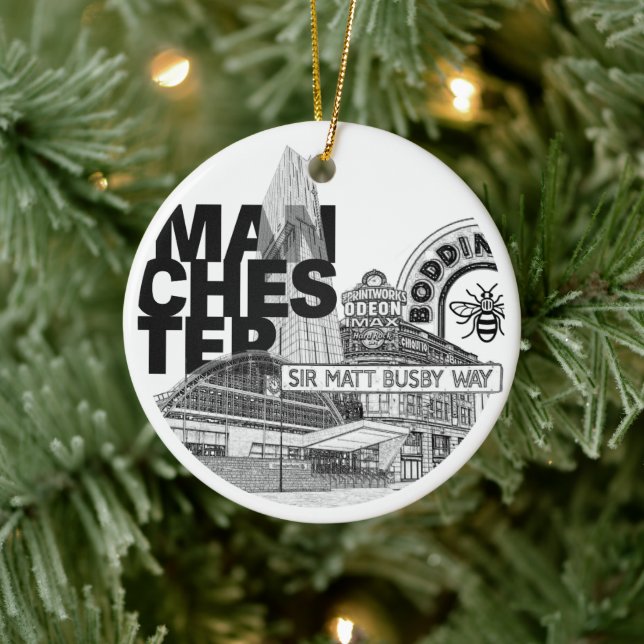 Décoration En Céramique Bauble de Noël Manchester United (Arbre)
