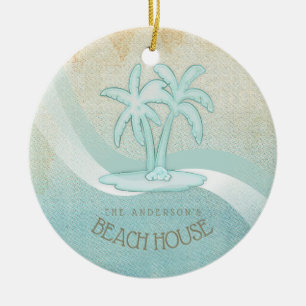 Décoration En Céramique Beach House Palm Trees Aqua ID623