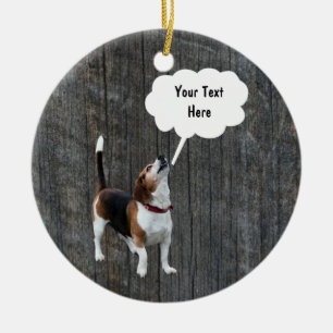 Décoration En Céramique Beagle hurlant l'ornement personnalisable de chien