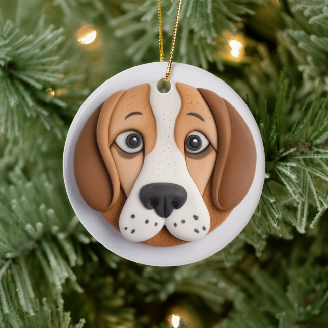 Décoration En Céramique Beagle Un Beau Cookie Inspiré (Arbre)