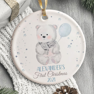 Décoration En Céramique Bear Baby's First Christmas Ornament bois