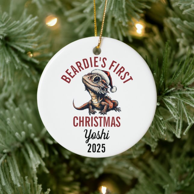 Décoration En Céramique Bearded Dragon First Christmas 2025 (Arbre)