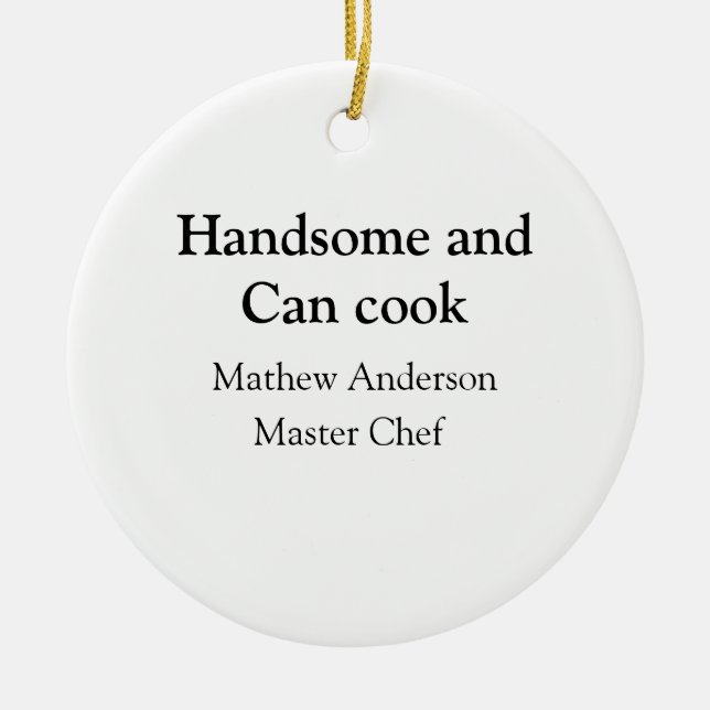 Décoration En Céramique Beau et peut cuisiner ajouter nom maître chef date (Devant)