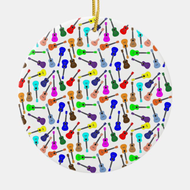 Décoration En Céramique Beaucoup de beaucoup d'ukulélés (Devant)