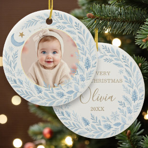 Décoration En Céramique Bébé céleste premier joli bleu Noël Photo