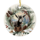 Bébé chèvre animal de ferme de Noël pinecone couro