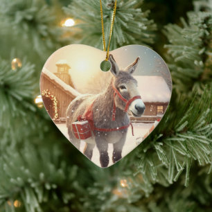 Décoration En Céramique Bébé Donkey Family Orament, Amateurs d'âne Cadeaux