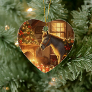 Décoration En Céramique Bébé Donkey Family Orament, Amateurs d'âne Cadeaux