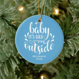 Décoration En Céramique Bébé garçon moderne Première Noël photo