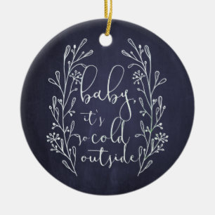 Décoration En Céramique Bébé Il fait froid en dehors des flocons de neige 