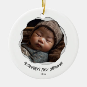 Décoration En Céramique Bébé mignon photo d'abord Joyeux Noël