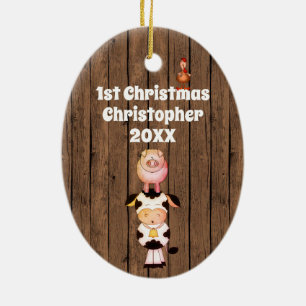 Décoration En Céramique Bébé personnalisé 1er Noël mignonne animaux de fer