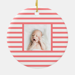 Décoration En Céramique Bébé vert Sleepy Dino   Pink Stripe Modern