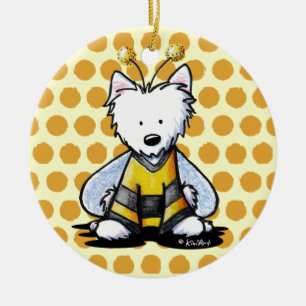 Décoration En Céramique BEE Lightheared Westie Ornament
