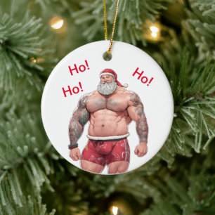 Décoration En Céramique Beefy Père Noël Ornament - Ho ! Ho ! Ho !