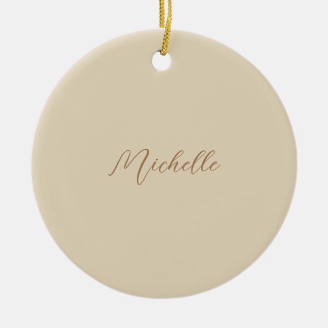 Décoration En Céramique Beige Classic Professional Nom manuscrit (Devant)