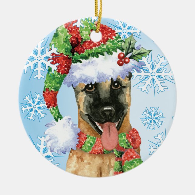 Décoration En Céramique Belge heureux Malinois de Howlidays (Devant)
