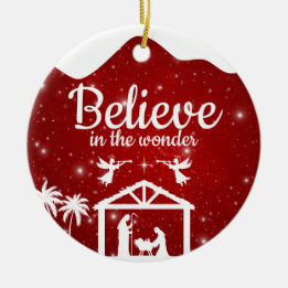 Décoration En Céramique Believe in the wonder Manger Divine Passage ⛪️ 🎄