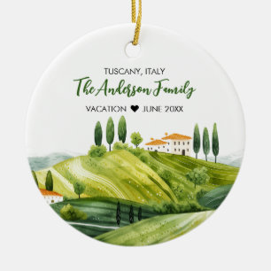 Décoration En Céramique Belle aquarelle Illustration de la Toscane Italie