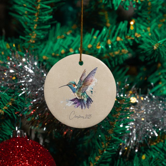 Décoration En Céramique Belle Aquarelle personnalisée Colibri (Créateur téléchargé)