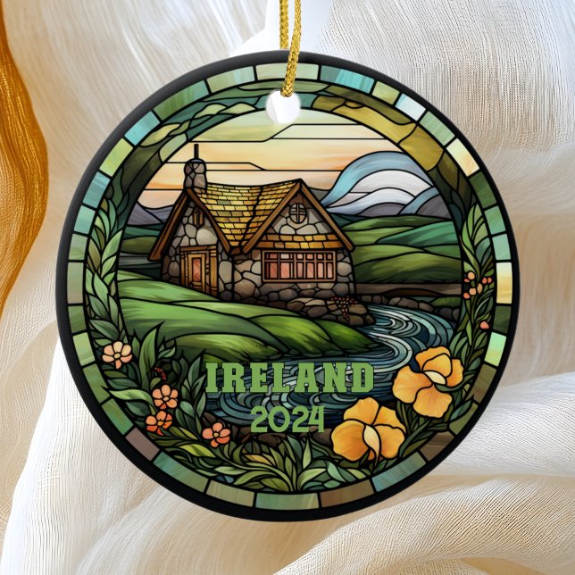 Décoration En Céramique Belle Faux Vitrail Irlande Souvenir (Créateur téléchargé)