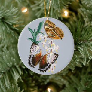 Décoration En Céramique Belle illustration Vintage de papillon floral