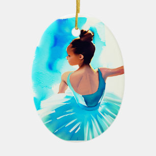 Décoration En Céramique Belle jeune Ballerina en bleu