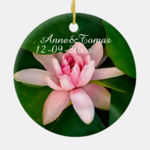 Décoration En Céramique Belle Lotus Flower Photo Enregistrer la date