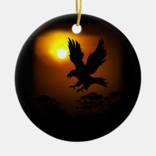 Décoration En Céramique Belle silhouette surréaliste de l'aigle volant