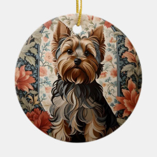 Décoration En Céramique Belle Yorkie   Yorkshire Terrier Portrait