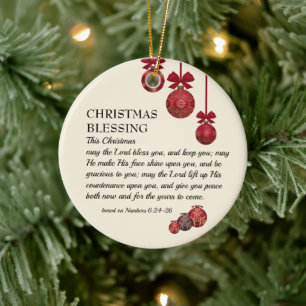 Décoration En Céramique Bénédiction de Noël LE SEIGNEUR VOUS BLESSE Fe