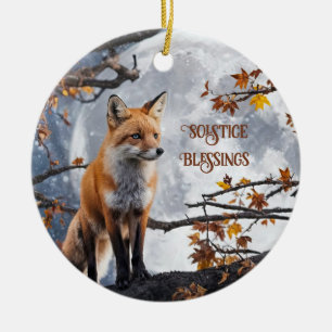Décoration En Céramique Bénédictions de solstice de Fox et Lune pour les F