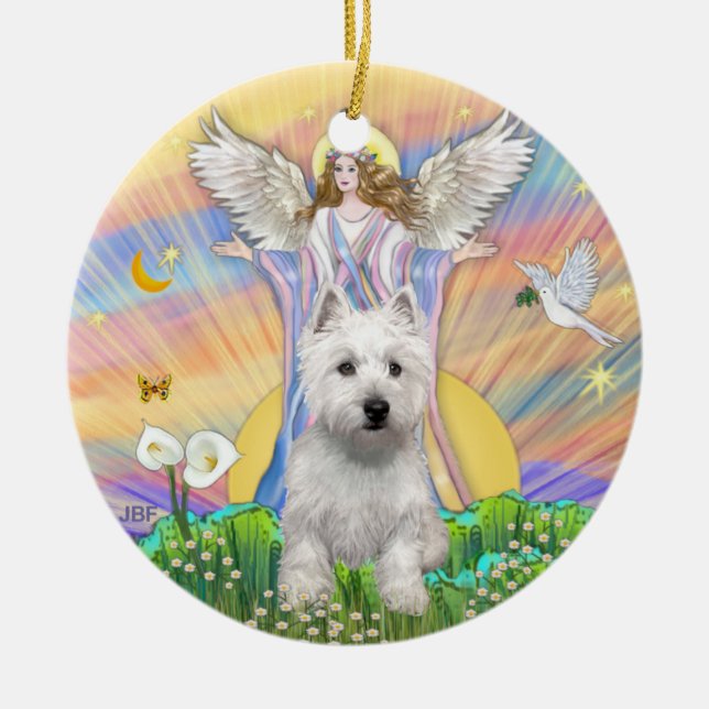 Décoration En Céramique Bénédictions - Westie (P) (Devant)