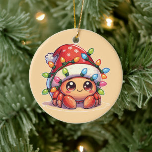 Décoration En Céramique bermite crabe Joyeux Noël Animaux d'hiver Crabes