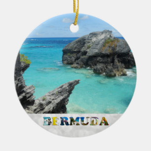 Décoration En Céramique Bermudes Blue Ocean Rocky Beach Photo Noël