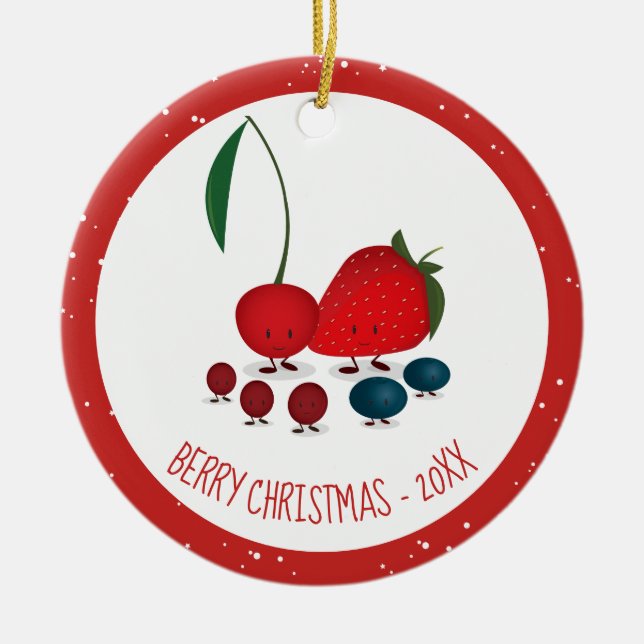 Décoration En Céramique Berry Christmas Cartoon Caractères Ornament (Devant)