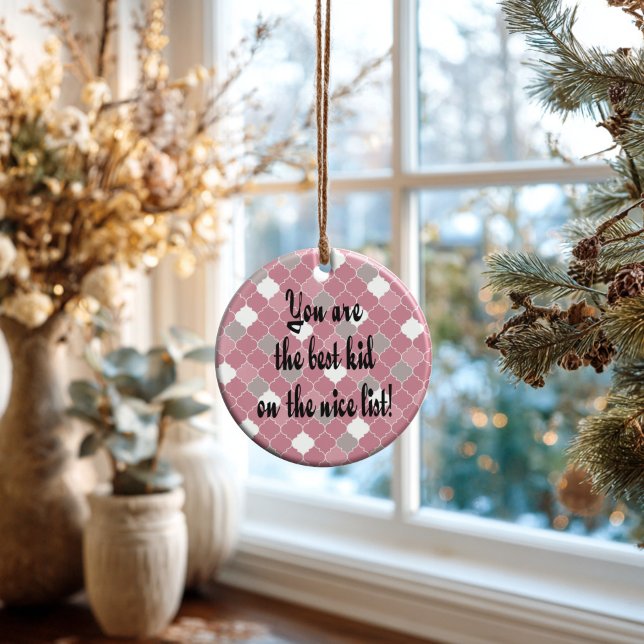 Décoration En Céramique Best Kid (Artistic Dual-Use! This personalized quatrefoil ornament doubles as a luxury gift tag.)