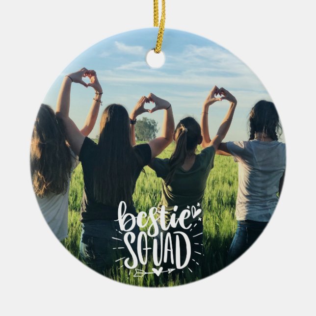 Décoration En Céramique Bestie Squad Photo personnalisée Amitié BFF (Devant)