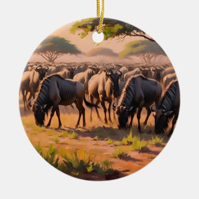 Décoration En Céramique Bête sauvage dans la savane (Devant)
