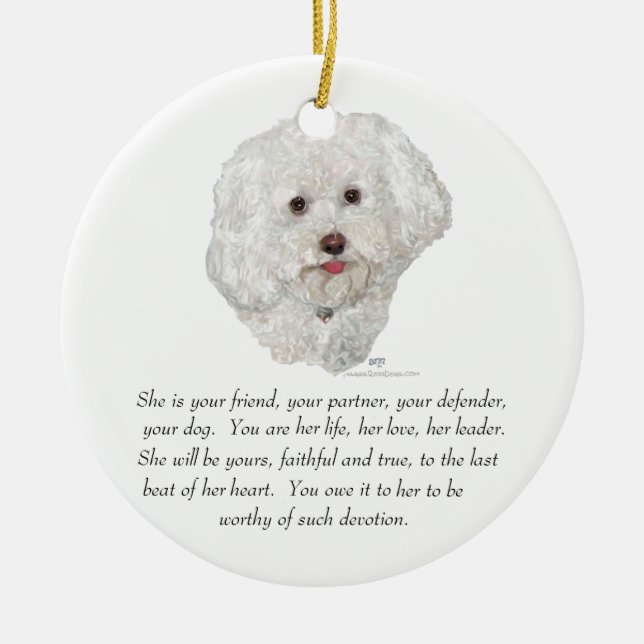 Décoration En Céramique Bichon Frise Keepsake (Devant)