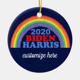 Décoration En Céramique Biden Harris 2020 Rainbow Custom Christmas