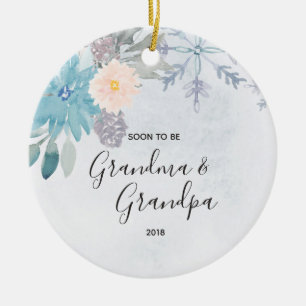 Décoration En Céramique Bientôt Grand-mère et grand-père Noël