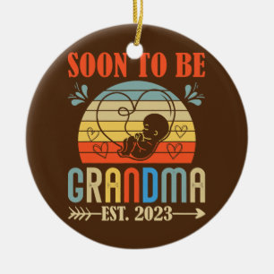 Décoration En Céramique Bientôt la Grossesse de grand-mère 2023