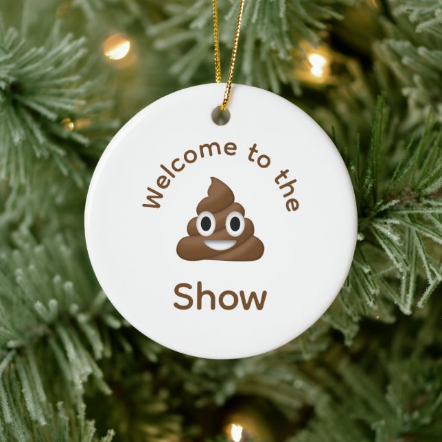 Décoration En Céramique Bienvenue au Poo Emoji Show Dated (Arbre)