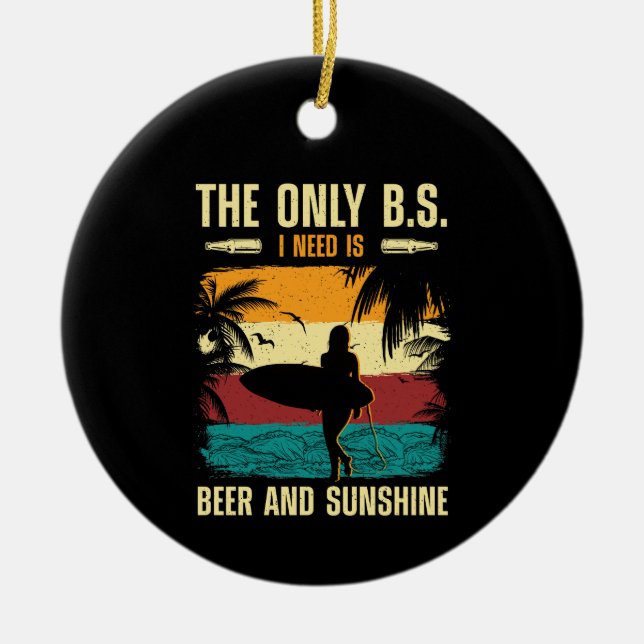 Décoration En Céramique Bière d'été et soleil (Devant)
