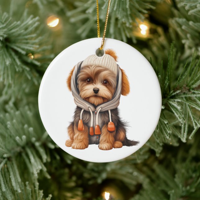 Décoration En Céramique Biewer personnalisé Terrier Dog (Arbre)