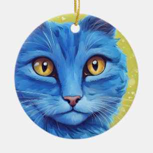 Décoration En Céramique Big Blue Cat