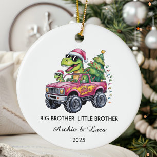 Décoration En Céramique Big Brother Little Brother Dinosaur Noël