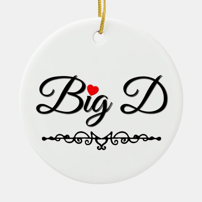 Décoration En Céramique Big D avec Red Heart (Devant)
